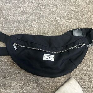 H&M Black Belt Bag with Silver Accents